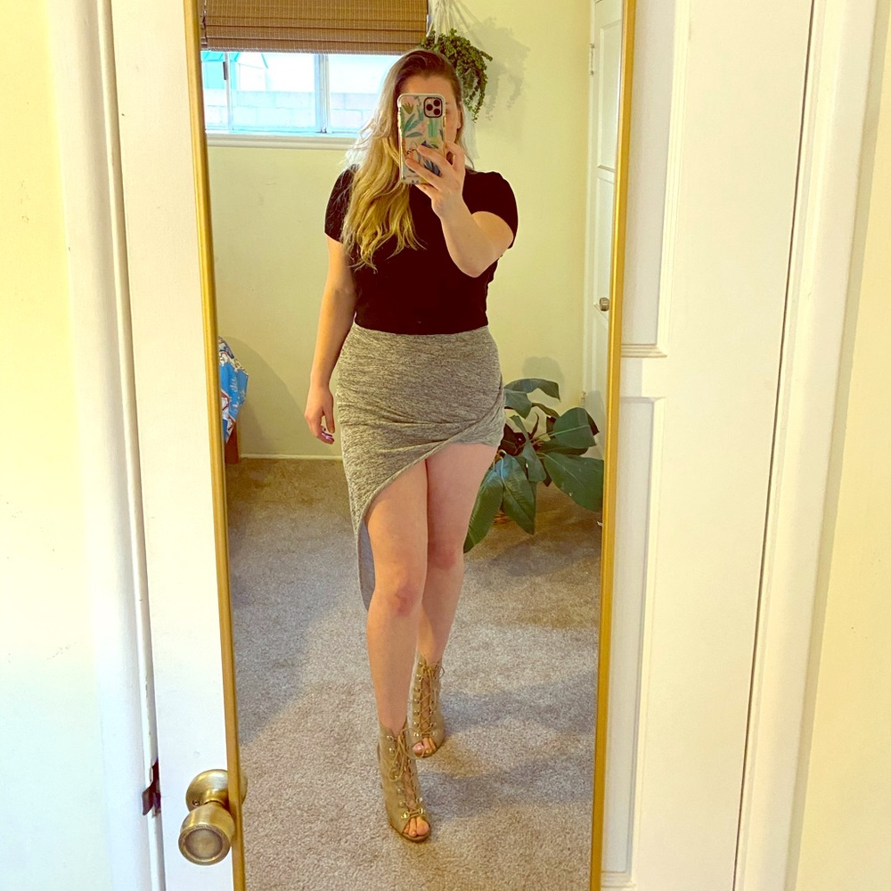 Grey Knit Skirt